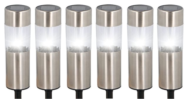 Buri - Solar-Gartenleuchten 6er-Set Solarlampe Gartenlampe Außenleuchte Gehwegleuchte