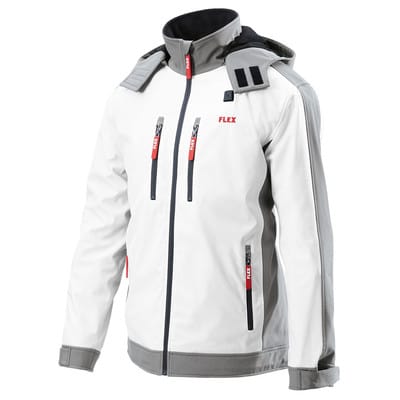 Akku-Heizjacke Softshell tj White 10.8/18.0 Men ohne Akkus/Ladegerät, Ausführung: 511.951, Größe xxl - Flex