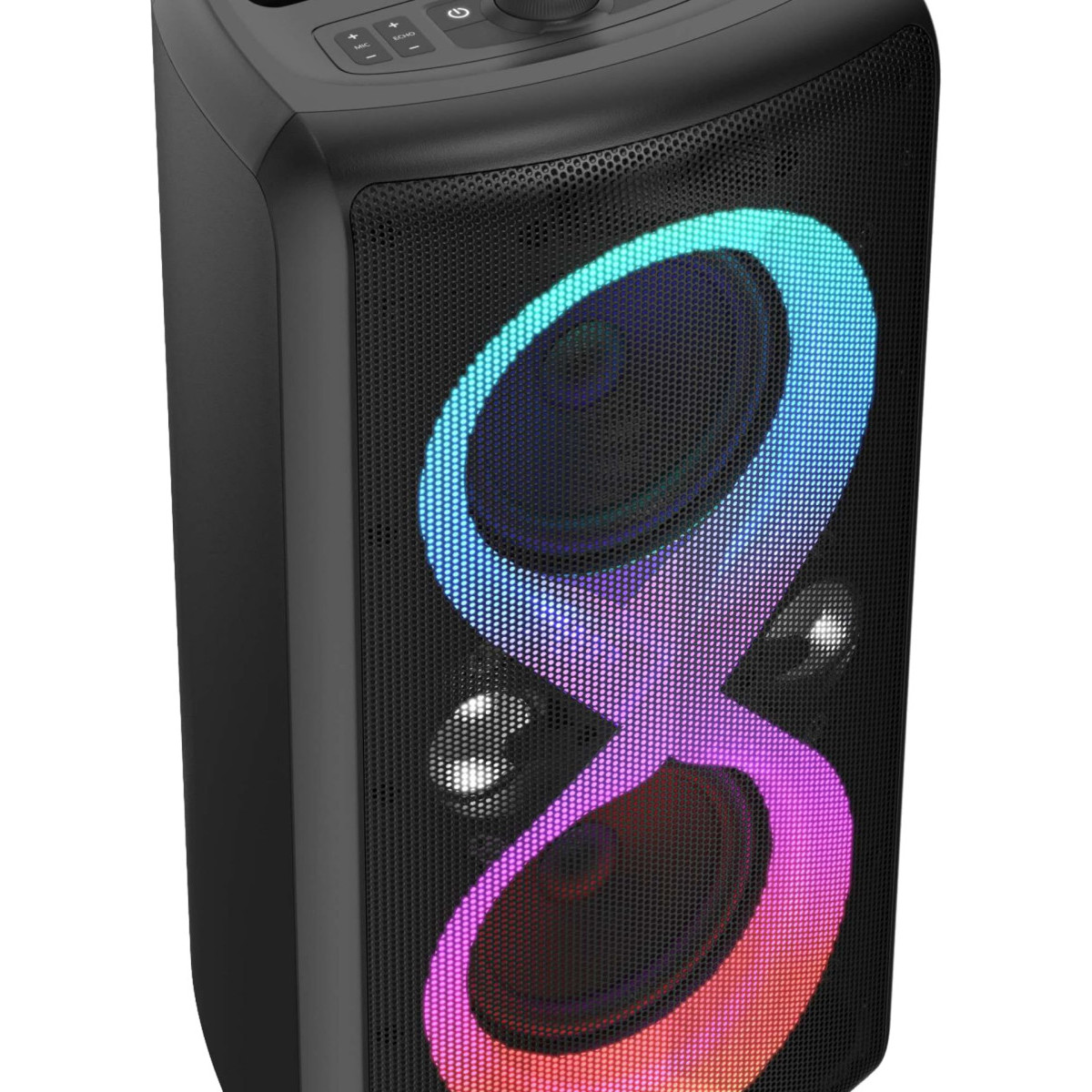 Majestic Fire 90 – Kabelloser Lautsprecher 5.3 100w Rms, Led-lichter 7 Effekte, Karaoke, Usb/microsd/aux/mikrofon/gitarre, Akku 6000mah, Ipx4