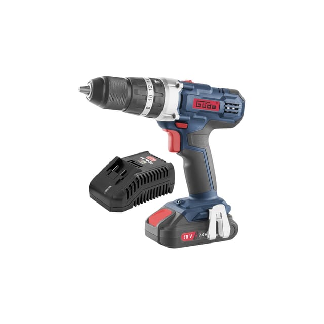 Güde - Q9 Akku Schlagbohrschrauber bsb 18-201-30K Koffer + 13 tlg Bohrer & Bit Set