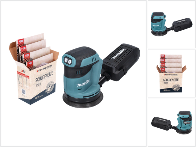 Dbo 180 z Akku Exzenterschleifer 18 v 125 mm + Toolbrothers spider Netzschleifmittel Set - ohne Akku, ohne Ladegerät, Ideal für Heimwerker,