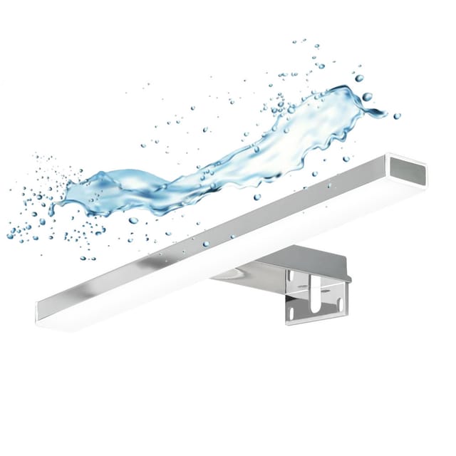 Esther led Spiegel Wandleuchte 28x2,9 cm 5700 k Weiß, 6 w, IP44, Chrom (ESTHER280NEW) - Focco