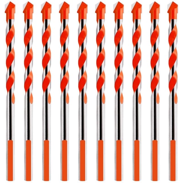 10 Stück Hartmetall-steinbohrer, 6 Mm Dreieck-steinbohrer Aus Legierung, Orange