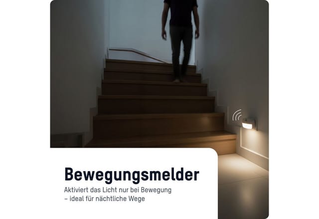 ANSMANN Nachtlicht mit Bewegungsmelder und Dämmerungsfunktion für Steckdose