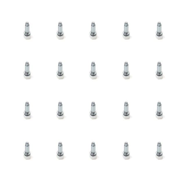 Lot von 20 Nivellierer für Möbel, hexagonaler Sockel, M6, 18mm Einstellung, Stahl und Kunststoff - Emuca