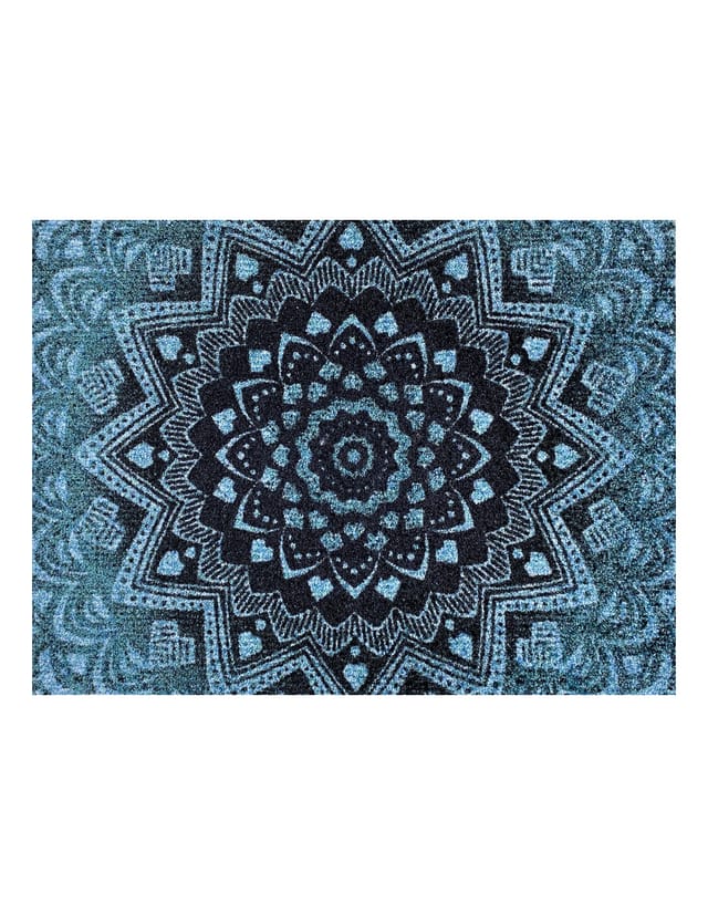 Crea Mandala Holz-Teppich Turquoise 50x70 - Vica