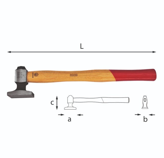 Usag - 414 290 mm Flachkopfhammer mit Hickorystiel a U04140001