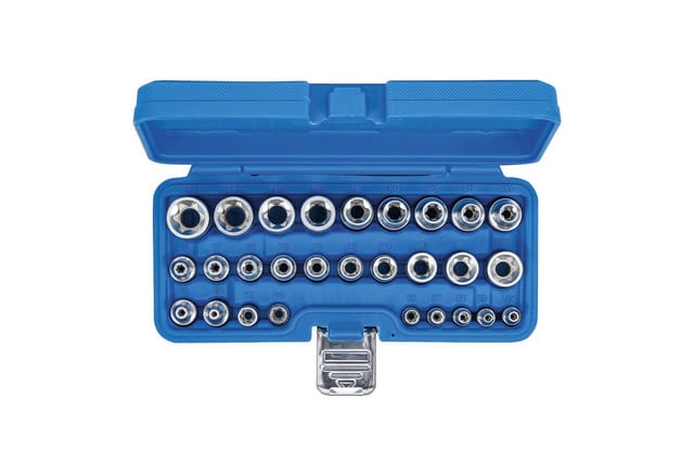 Bgs Technic - Steckschlüssel-Einsatz-Satz, E-Profil Antrieb Innenvierkant 6,3 mm (1/4') / 12,5 mm (1/2') sw E4 - E24 28-tlg.