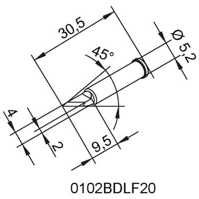 Ersa - 0102SDLF06 Lötspitze Bleistiftform Spitzen-Größe 0.60 mm Inhalt 1 St.