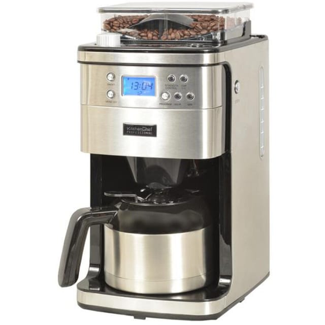 Kitchen Chef - Isotherme programmierbare kaffeemaschine mit mühle 12 tassen 1000w edelstahl kcp4266