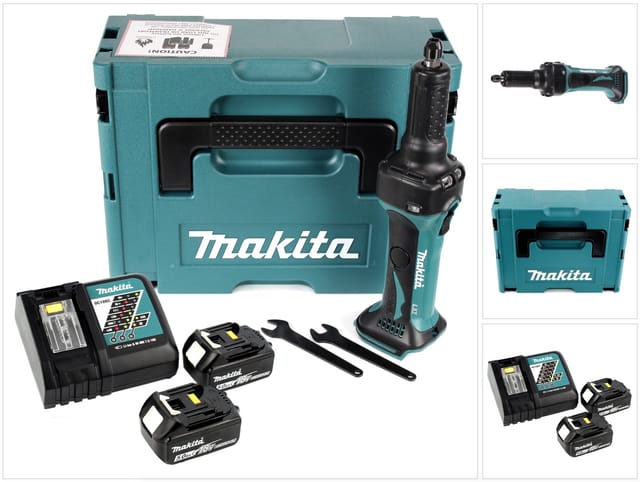 Dgd 800 rtj Akku Geradschleifer 18V + 2x Akku 5,0Ah + Ladegerät + Makpac - Makita
