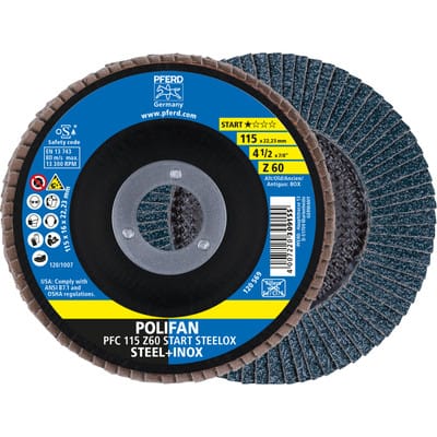 PFERD 69300937 PFC 115 Z 60 START STEELOX Fächerschleifscheibe Durchmesser 115 mm Bohrungs-Ø 22.23 m