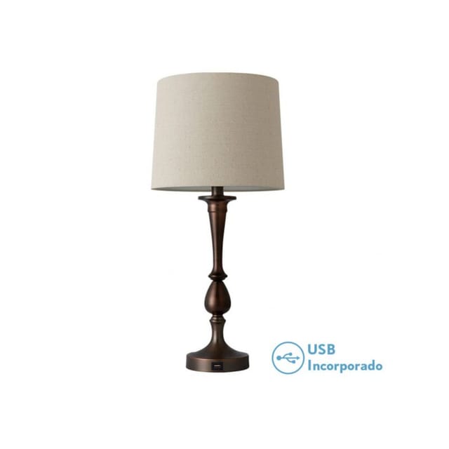 Tischplatte khalifa1xe27 braun 60'5x28x28 cm port usb