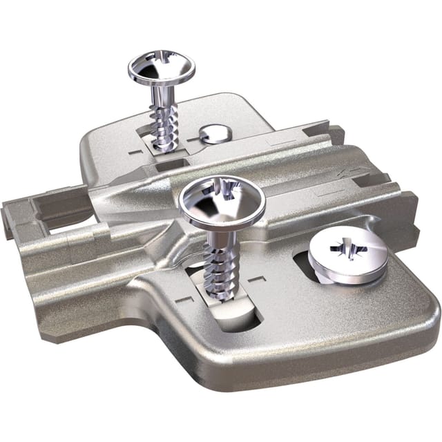 Hettich - Exzenter Kreuzmontageplatte, Spanplattenschraube, Distanz 1,5 mm