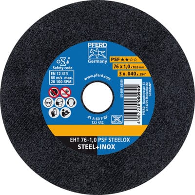 PFERD PSF STEELOX 69198287 Trennscheibe gerade 76 mm 10 St. Edelstahl, Stahl