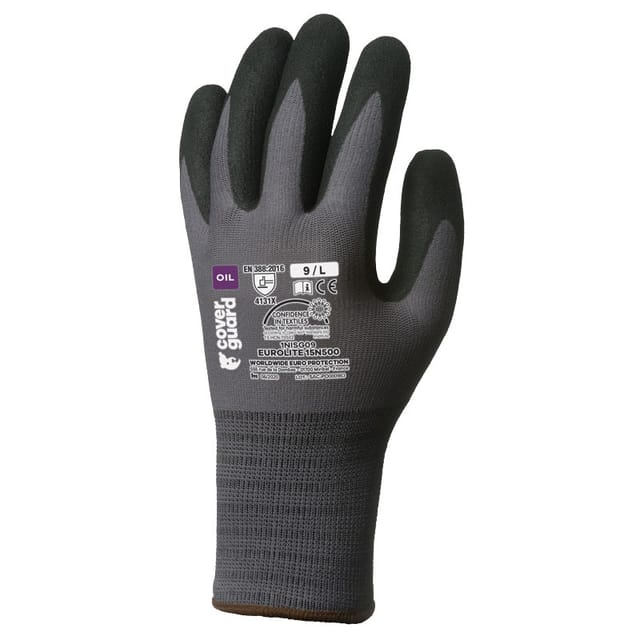 Coverguard - Eurolite 15n500 Arbeitshandschuhe Mit Nitrilbeschichtung - - Schwarze