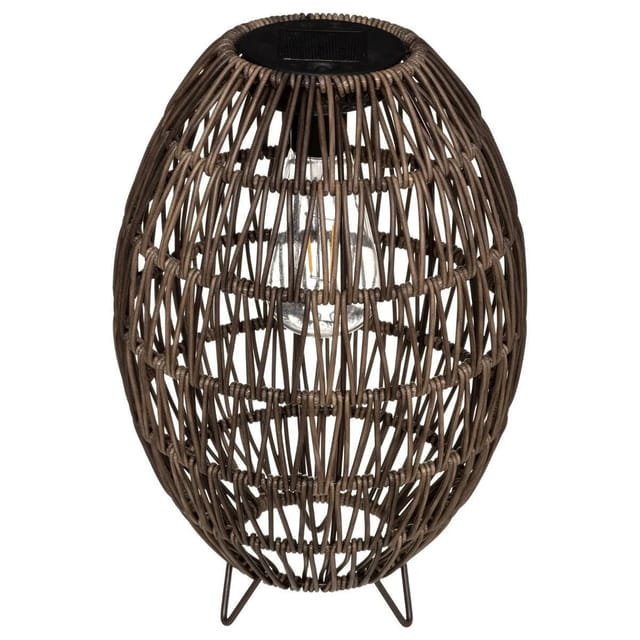 Solar-Laterne, geflochten, ø 21 cm, braun