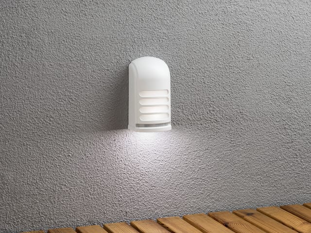 Led Außenwandleuchte prato mit Bewegungsmelder & Batterie, Weiß h: 13cm