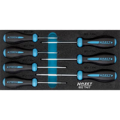 Schraubendreher Satz HEXAnamic, Tamper Resistant torx Profil, T8H - T30H, Anzahl Werkzeuge: 7 - Hazet