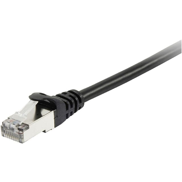 Equip - 605598 RJ45 Netzwerkkabel, Patchkabel cat 6 s/ftp 15.00 m Schwarz vergoldete Steckkontakte 1 s