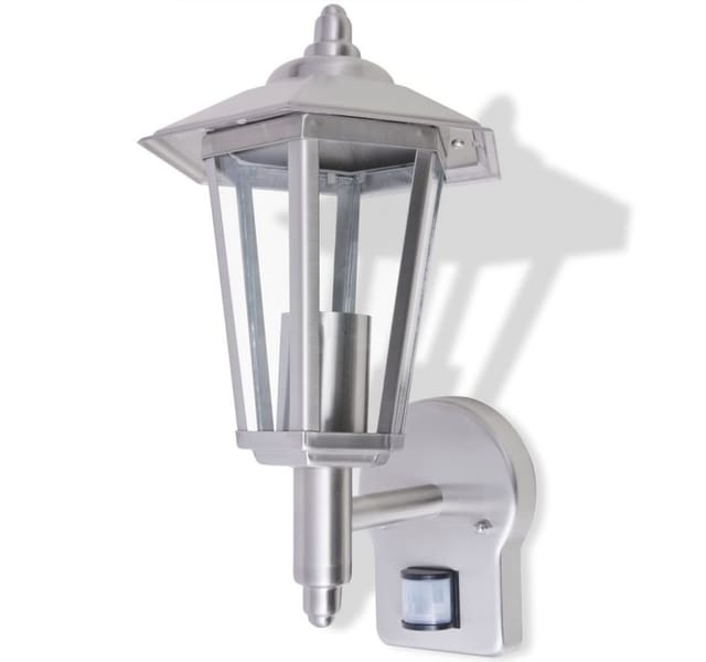 Vidaxl - Außenwandlampe Laterne Aufrecht Edelstahl mit Bewegungssenor