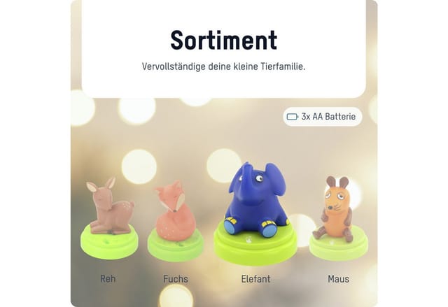 Ansmann - led Nachtlicht Elefant - Süße Einschlafhilfe mit Touch Sensor, Lampe