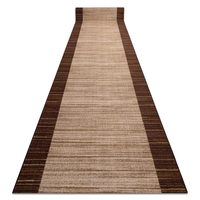 Läufer auf Gummi streifen 110 cm braun brown 110x370 cm