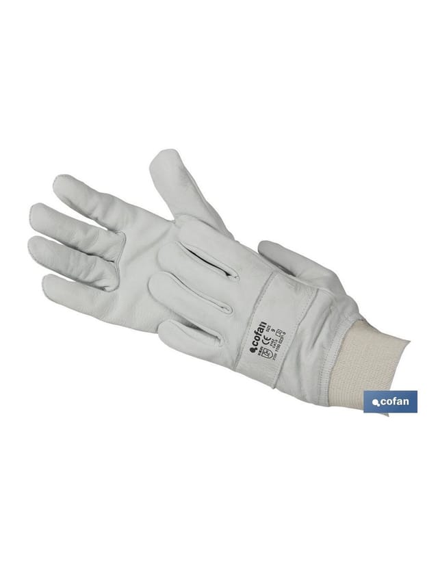 Verstellbarer, verstärkter Handschuh aus Vollnarbenleder, Größe 10