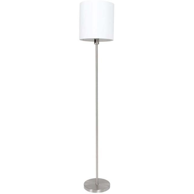 Stehleuchte Standlampe Leuchte Beistellleuchte Wohnzimmer, Metall silber Stoff