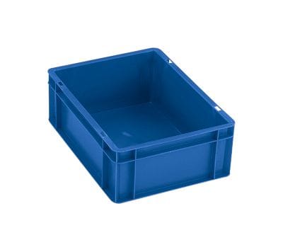 La-ka-pe - Transport-Stapelkasten B600xT400xH75 mm blau, geschlossen ohne Griffloch