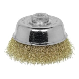 Lessmann ® - Lessmann Topfbürste Stahldraht, vermessingt 0,30 mm, Bürsten-⌀ 100 mm