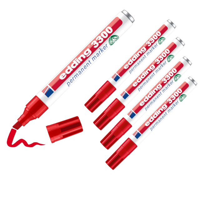 Nordwest Handel Ag - edding 4-3300002 Permanentmarker 3300 rot Strichbreite 1-5 mm Keilspitze