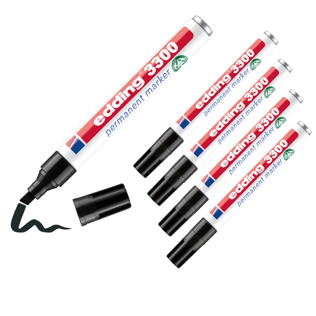 Nordwest Handel Ag - Edding 3300 4-3300001 Permanentmarker Schwarz wasserfest: Ja