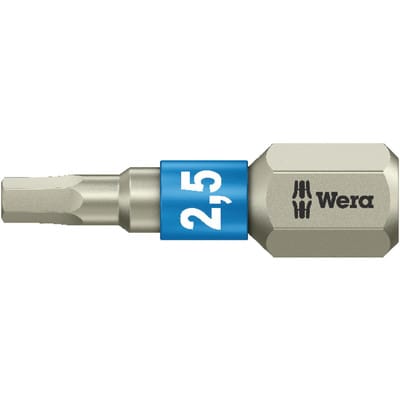 Bit rostfrei 1/4 din 3126 C6,3 Innensechskant 2,5x25mm Wera