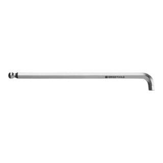 6-kant-Winkelschraubendreher 90° - 100° lang, mit Kugelkopf und kurzem Schenkel verchromt, Sechskant: 10 mm - Pb Swiss Tools