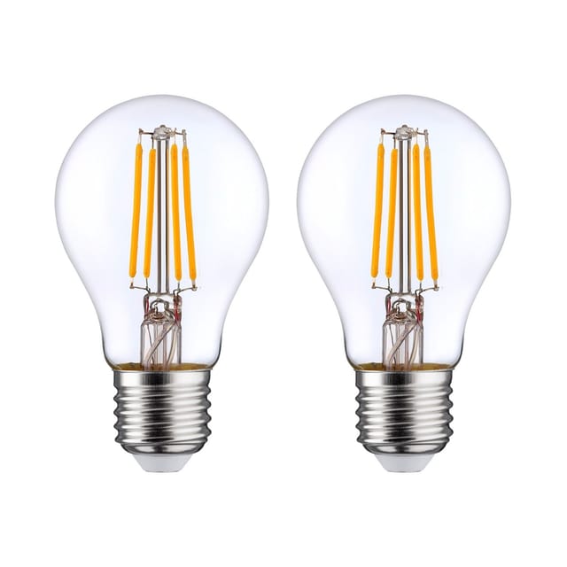 7hsevenon - 2er-Pack Standard-LED-Glühbirnen (entspricht 8 w E27), 60 w, 806 lm, 2700 k, 25.000 h, 7 Std., SevenOn Premium