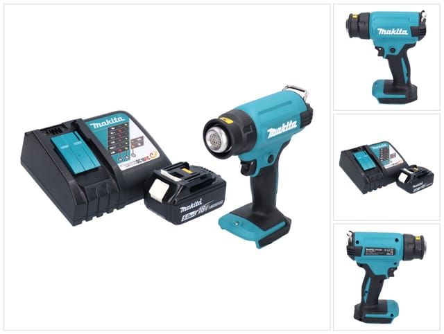 Dhg 180 RT1 Akku Heißluftgebläse 18 v 550 °c + 1x Akku 5,0 Ah + Ladegerät - Makita