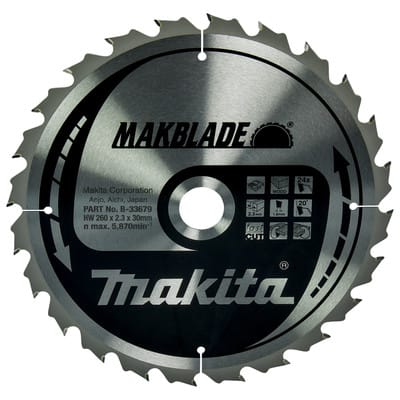 Sägeblatt specialized 260x30x24Z - Makita