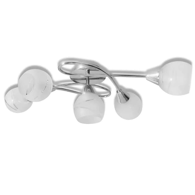 Deckenleuchte mit Glasschirmen 5 x E14 Vidaxl
