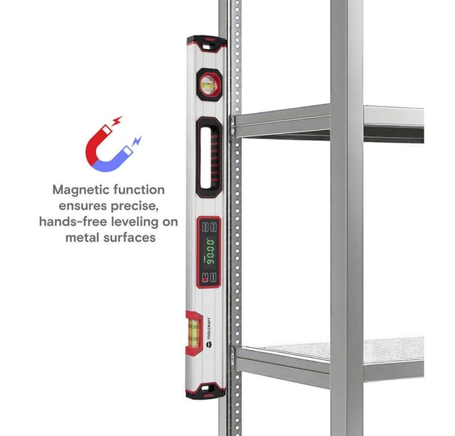 Toolcraft - TO-7337448 Digitale Wasserwaage mit Magnet 400 mm 360 ° 1.0 mm/m