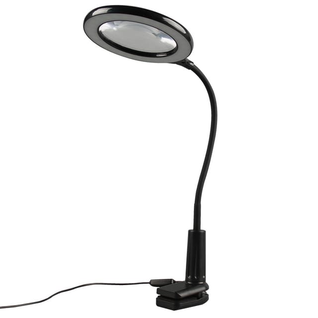 Vtizikl Loupe à clip optique haute puissance avec lumière LED 5 fois haute définition lecture lecture lecture loupe miroir lampe de table