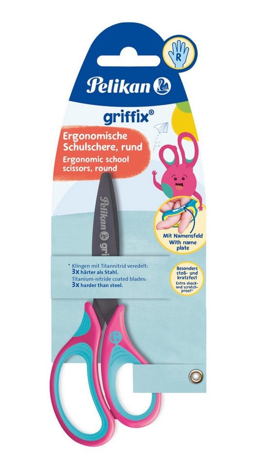 Schulschere Griffix rd RH pink