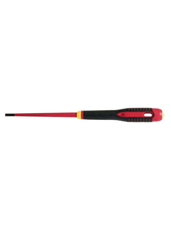 Bahco - ergo Isolierter Schraubendreher für Schlitzschrauben mit 3-Komponenten-Griff, VDE-zertifiziert, Slim-Klinge 0.5 mm x 3 mm x 100 mm