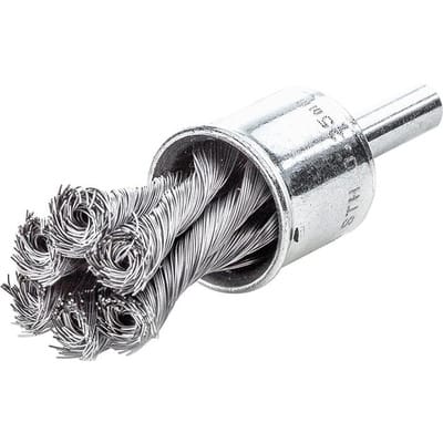 Pinselbürste Stahldraht 6mm Schaft 22mm Durchm.x 28mm 0,35mm Stahl