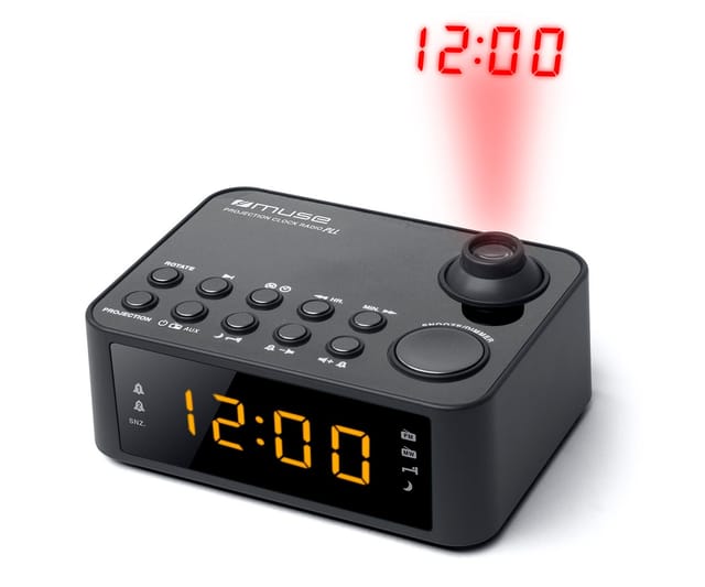 Radiowecker mit schwarzem projektor Muse m-178p