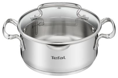 Tefal Duetto+ Kochtopf Edelstahl 18 cm mit Glasdeckel