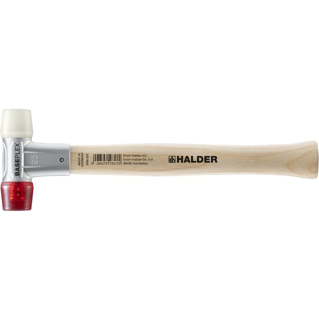 FP - BASEPLEX-Schonhammer, Nylon / Celluloseacetat mit Zinkdruckguss-Gehäuse und Holzstiel D=25 mm 3968.025