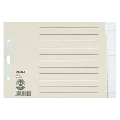 Ordnerregister DIN A5 quer Überbreite blanko Tauenpapier recycelt grau 12 Registerblätter