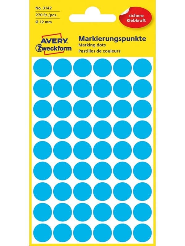 Markierungspunkt 12mm Papier blau 270 Etik./Pack.
