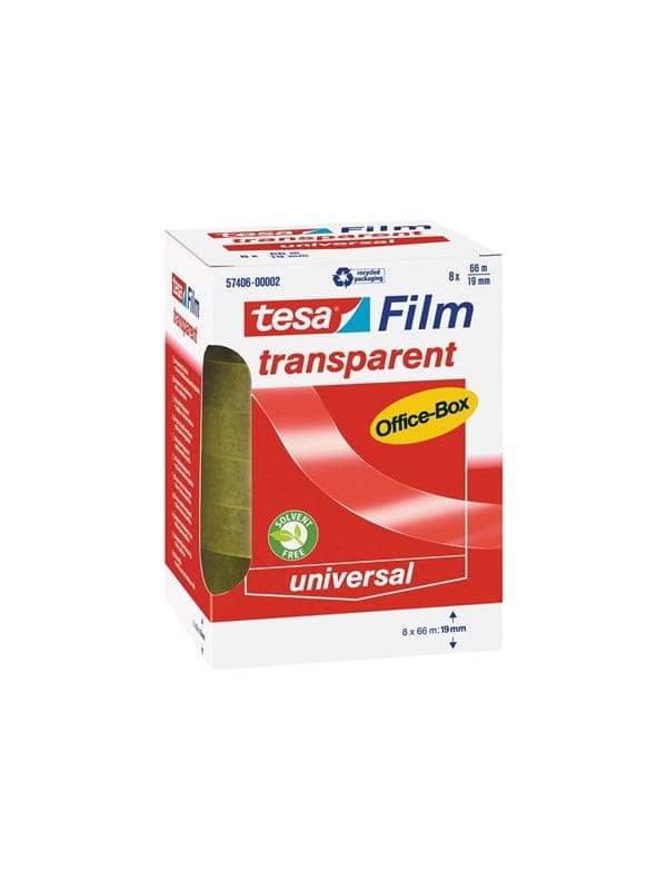 Tesa - film Transparent - Transparentes Multifunktions-Klebeband für Heim- Schul- und Büroanwendungen - 66 m x 19 mm - 10er Pack